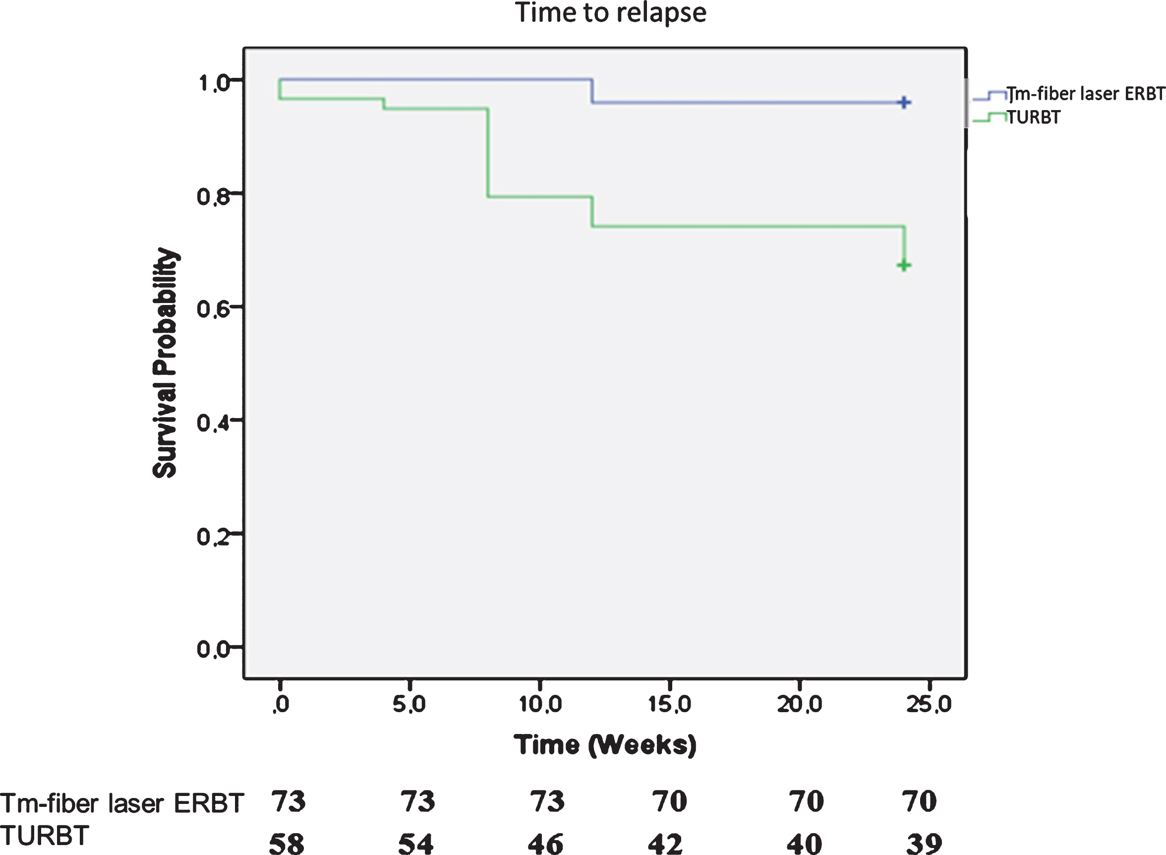 Kaplan–Meier analysis for relapse-free survival.