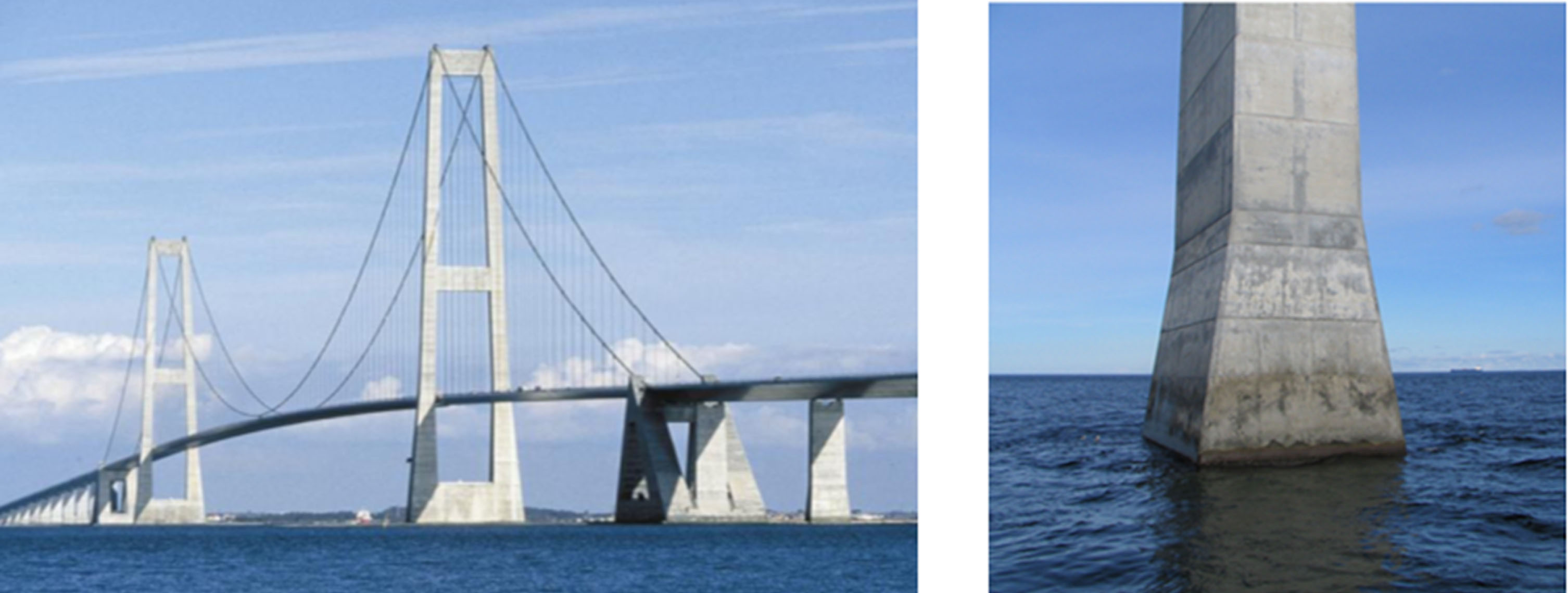 The Great Belt Link's suspension bridge and one of its piers selected for testing for service life. The pier was constructed using plywood form kept on for 2-3 days before stripping. LOK-TEST performed met the requirements.