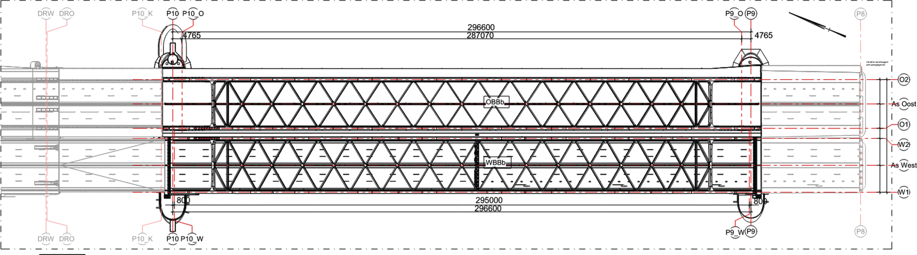 Plan of the Van Brienenoord Bridge existing situation.