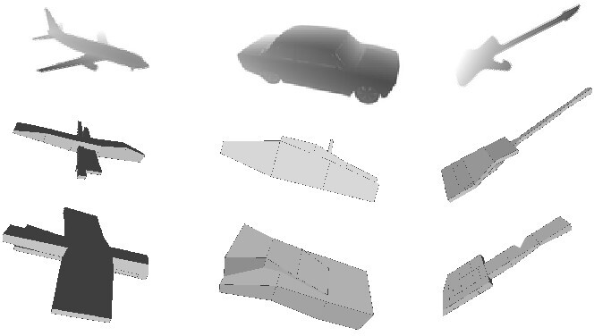 Qualitative results of the ablation study of ASS-Sub-Agent. The first row shows the target images, the second row and the third row show the mesh results of ours with and without ASS-Sub-Agent separately.