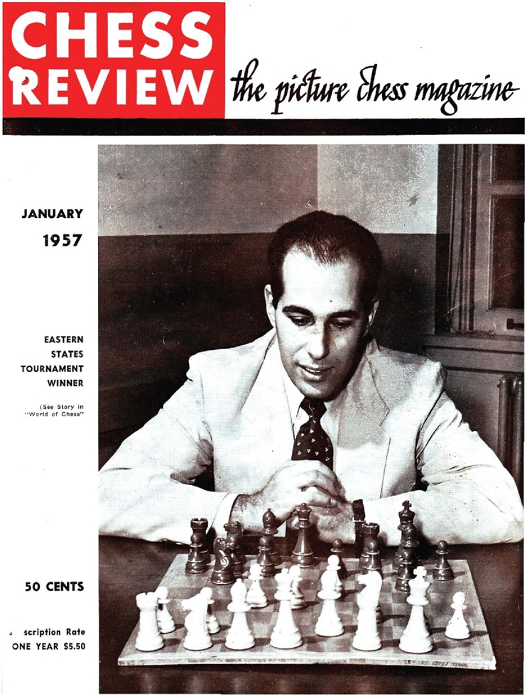 Hans Berliner on the front cover of the January 1957 issue of chess review, that contained Stein and Ulam’s first description of Los Alamos chess.