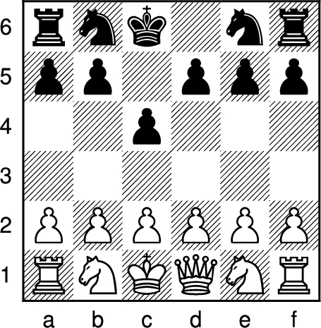 Equivalent reversed board, with white to move and win in 21 moves.