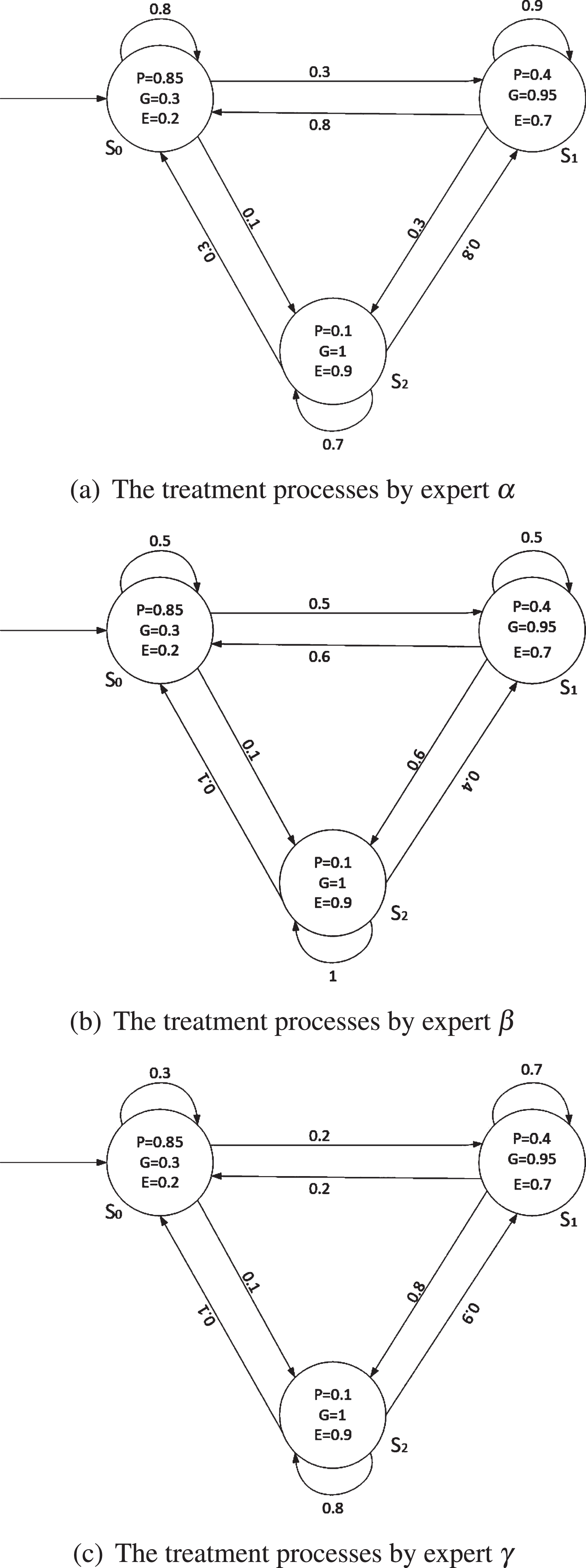 The treatment processes by three experts.