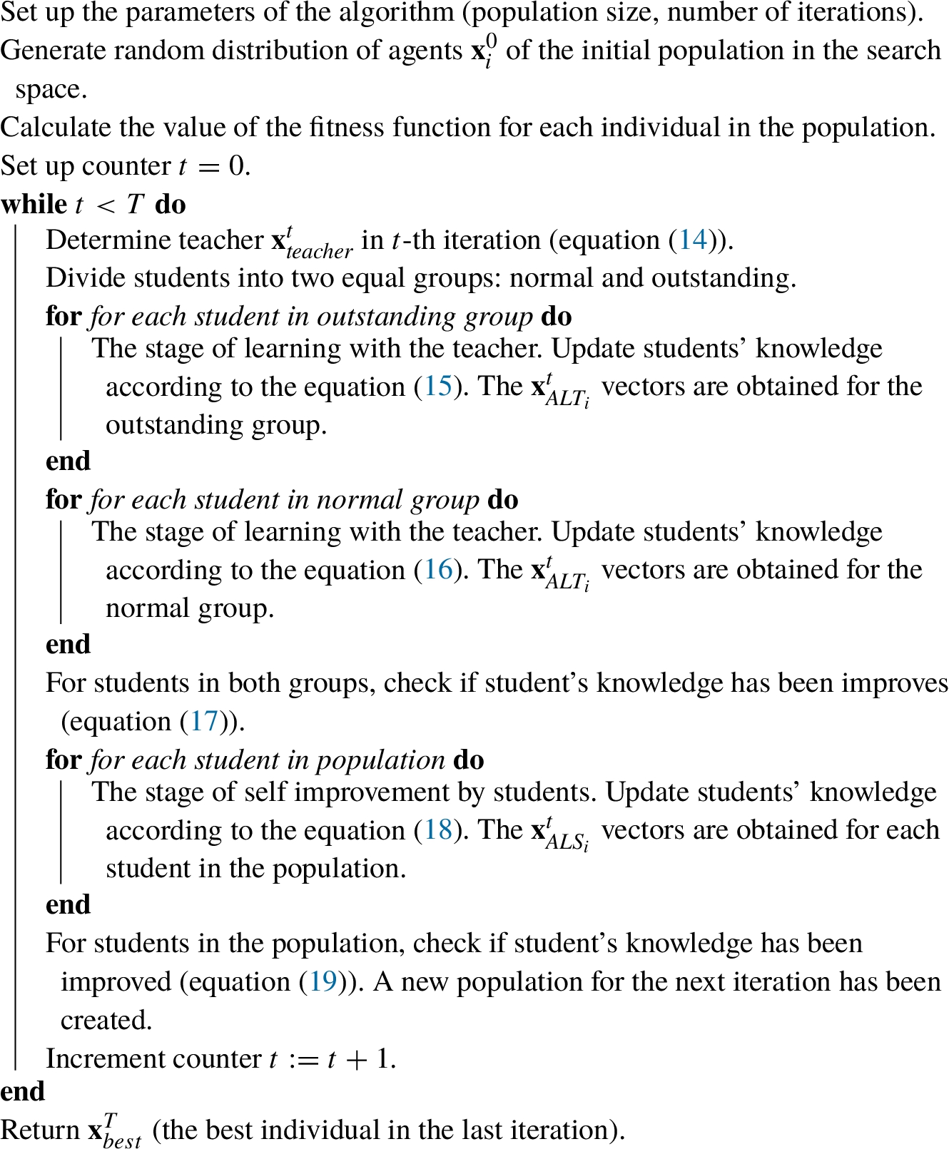 Pseudocode of GTOA