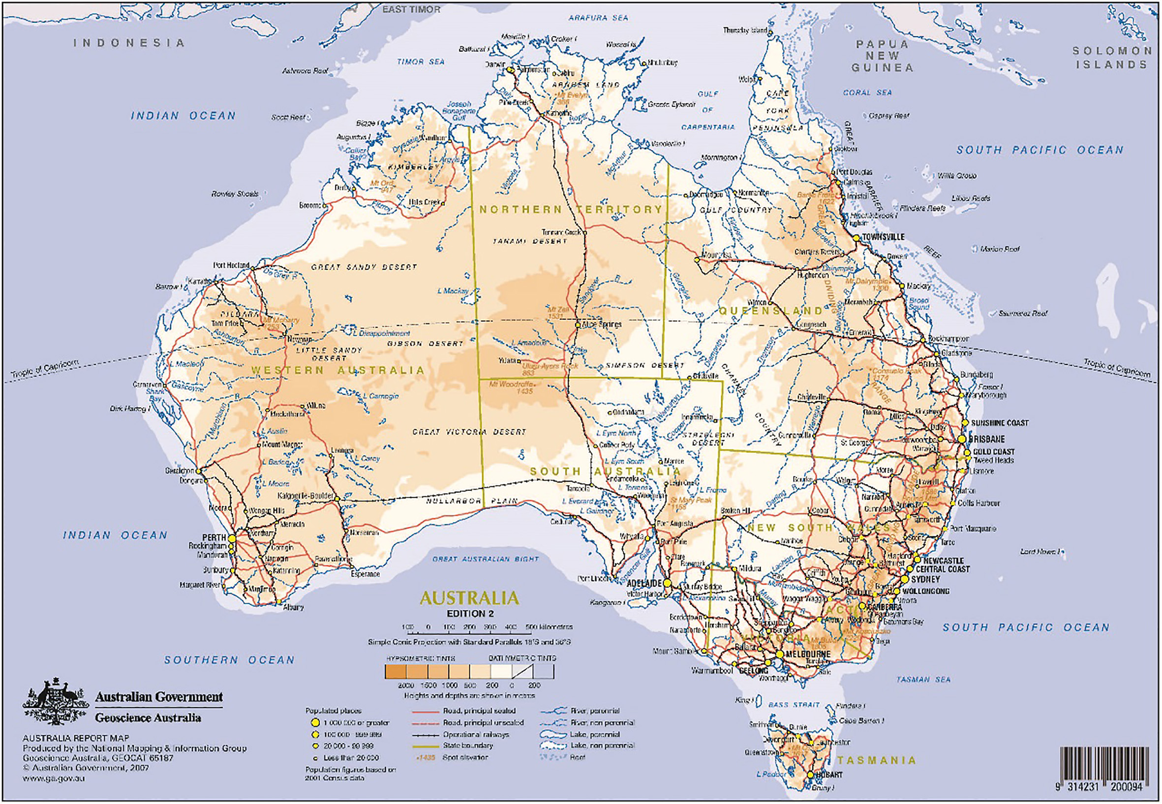 Australian map. Source: Geoscience Australia, 1993.