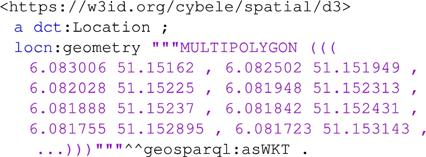 Dataset 3 spatial information description