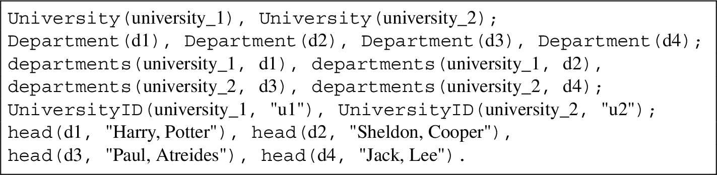 ABox example based on the example ontology as shown in Fig. 1