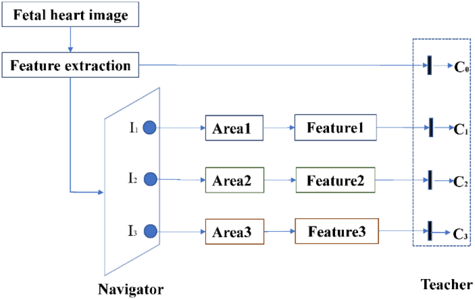 Architecture of NTS-Net (Navigator-Teacher-Scrutinizer Network).