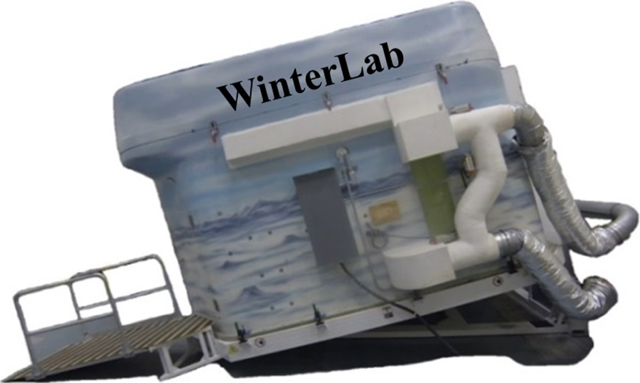 WinterLab shown tipped on an angle.
