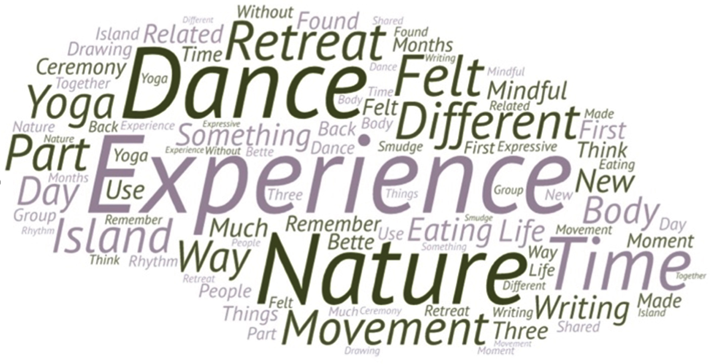 The words most used in the interviews are presented in the word cloud.